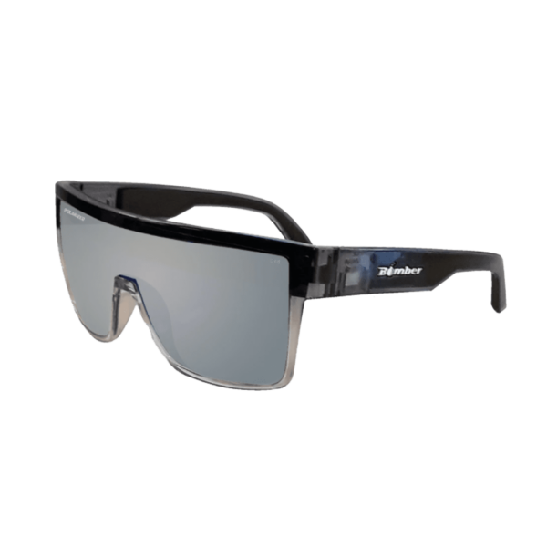 BZ114 Buzz Bomb Gafas de Sol Polarizadas Cristal ahumado marco y espejo plateado lente Seguridad calificado ANSI Z87+ que flotan