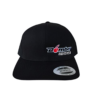 Gorra classico snapback, negro, con diseño de Bomber Eyewear bordado en el frente.