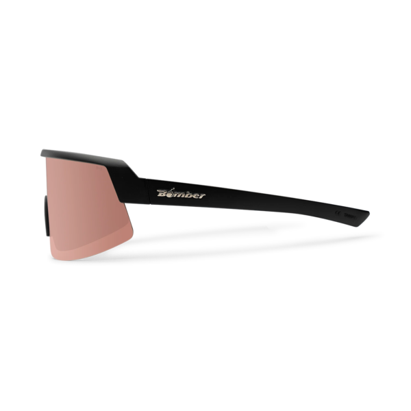BRP111PM Bomb Rippa Gafas de sol polarizadas negro con lente espejo rosada de seguridad ANSI Z87+ que flotan